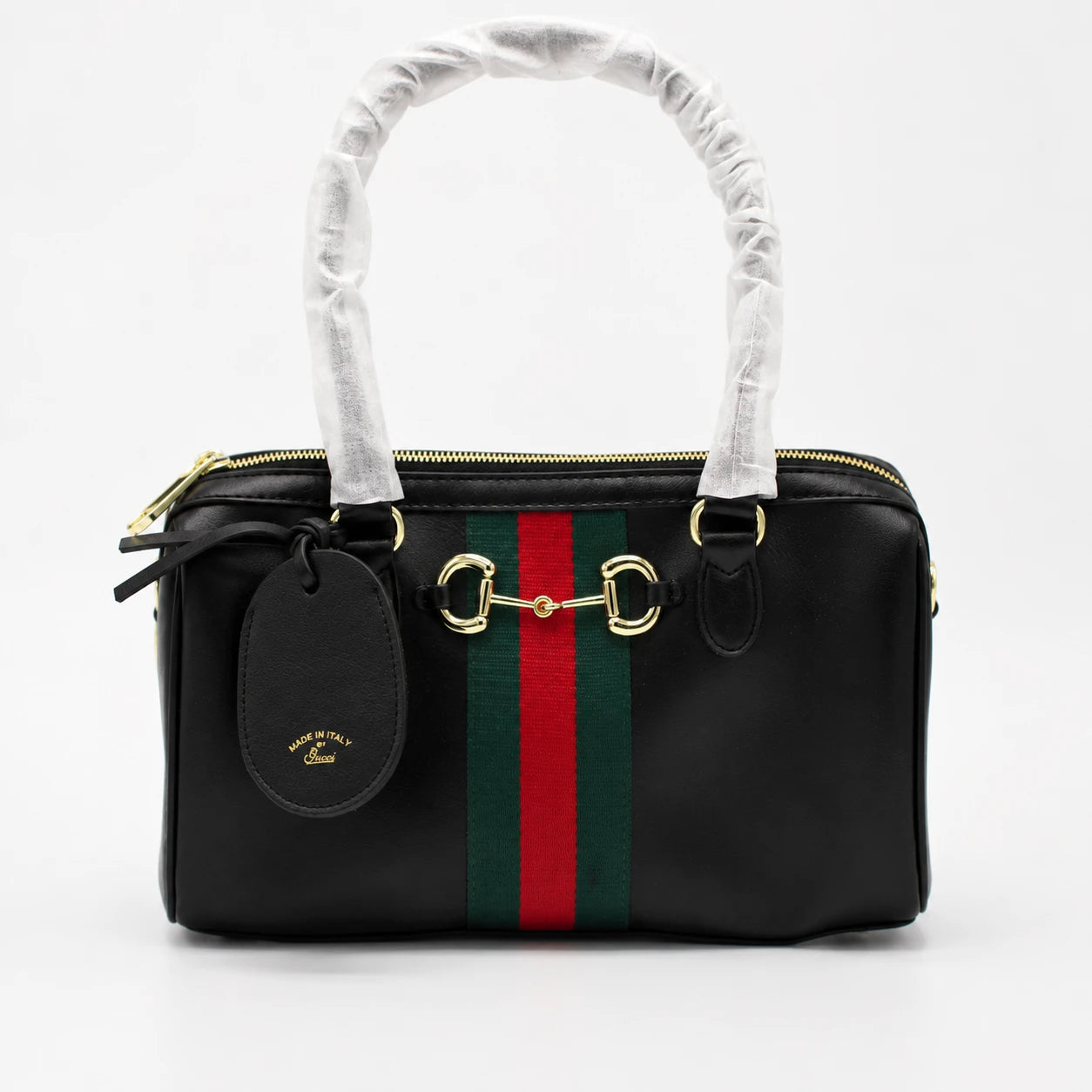 Gucci Horsebit 1955 Medium Boston Bag Top Handle Crossbody With Web Stripe