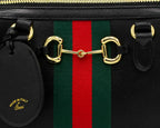 Gucci Horsebit 1955 Medium Boston Bag Top Handle Crossbody With Web Stripe