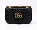Gucci Small GG Marmont 22 Shoulder Bag - Black