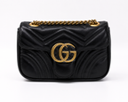 Gucci Small GG Marmont 22 Shoulder Bag - Black