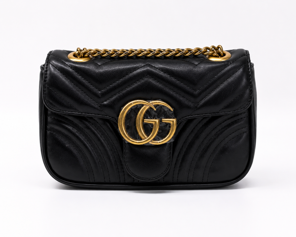 Gucci Small GG Marmont 22 Shoulder Bag - Black