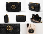 Gucci Small GG Marmont 22 Shoulder Bag - Black