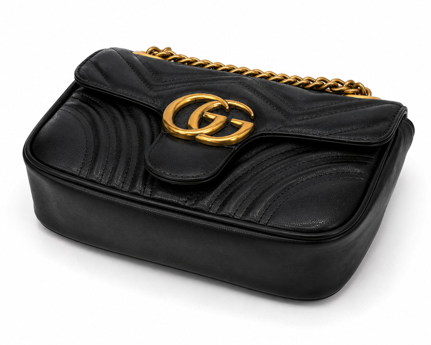 Gucci Small GG Marmont 22 Shoulder Bag - Black