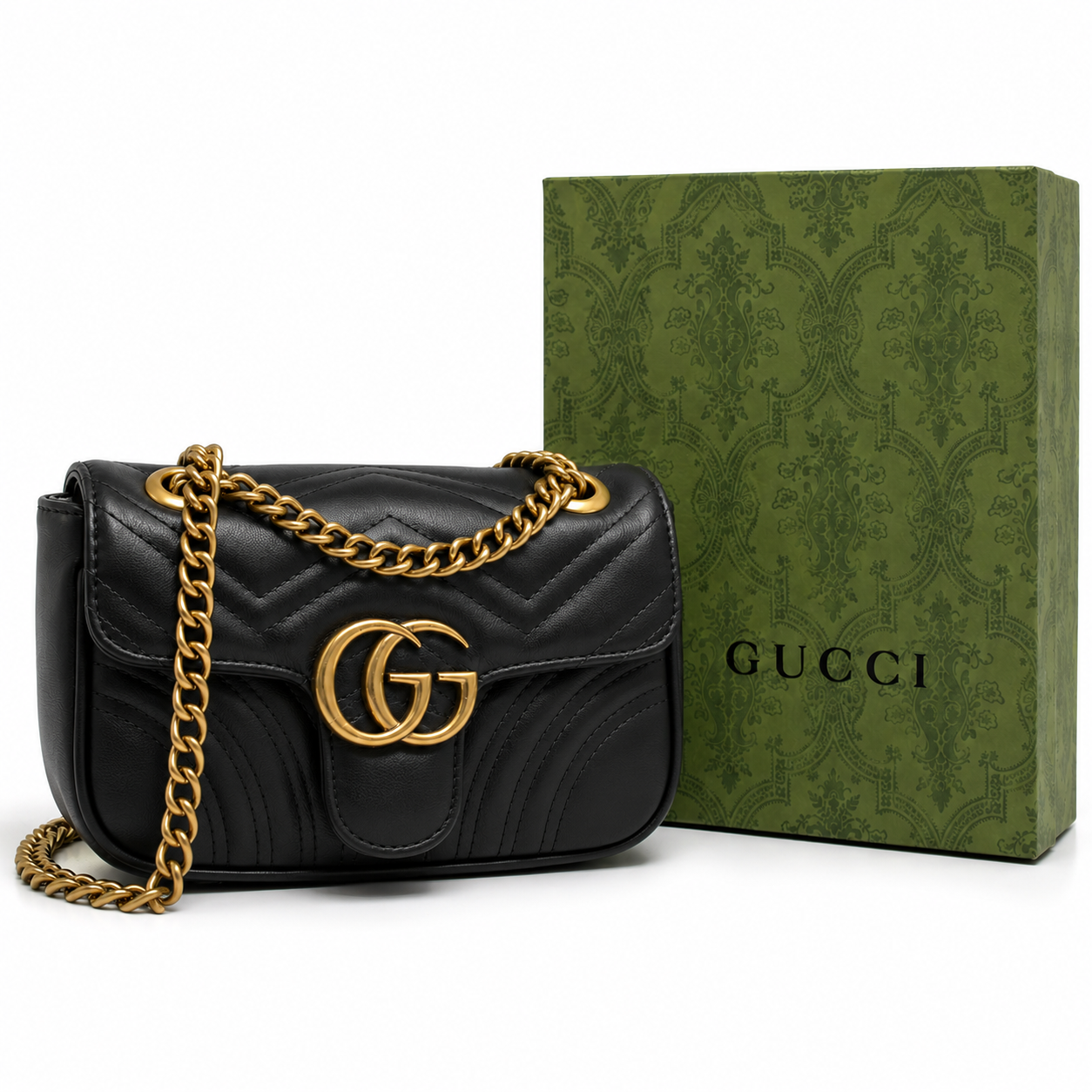 Gucci Small GG Marmont 22 Shoulder Bag - Black