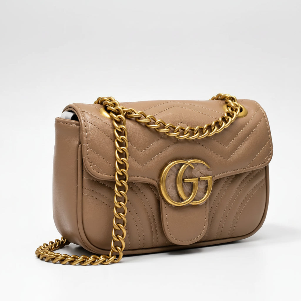 Gucci Small GG Marmont 22 Shoulder Bag - Khaki