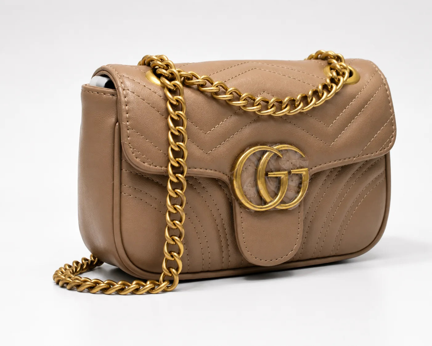 Gucci Small GG Marmont 22 Shoulder Bag - Khaki