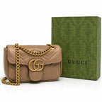 Gucci Small GG Marmont 22 Shoulder Bag - Khaki