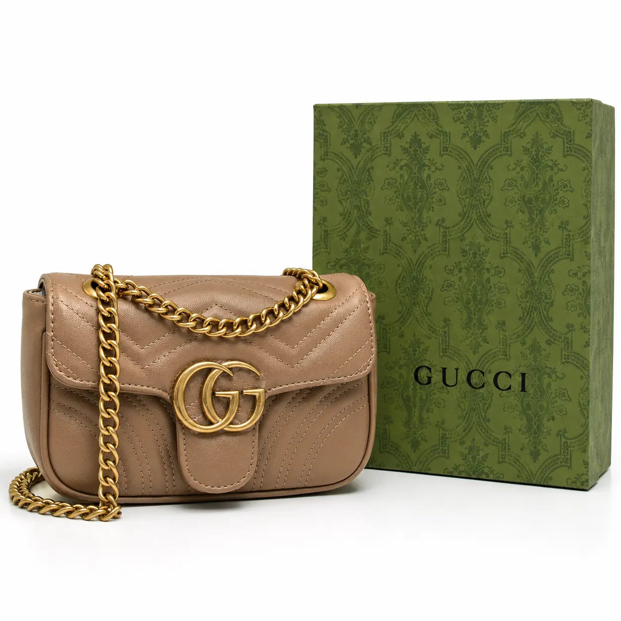 Gucci Small GG Marmont 22 Shoulder Bag - Khaki
