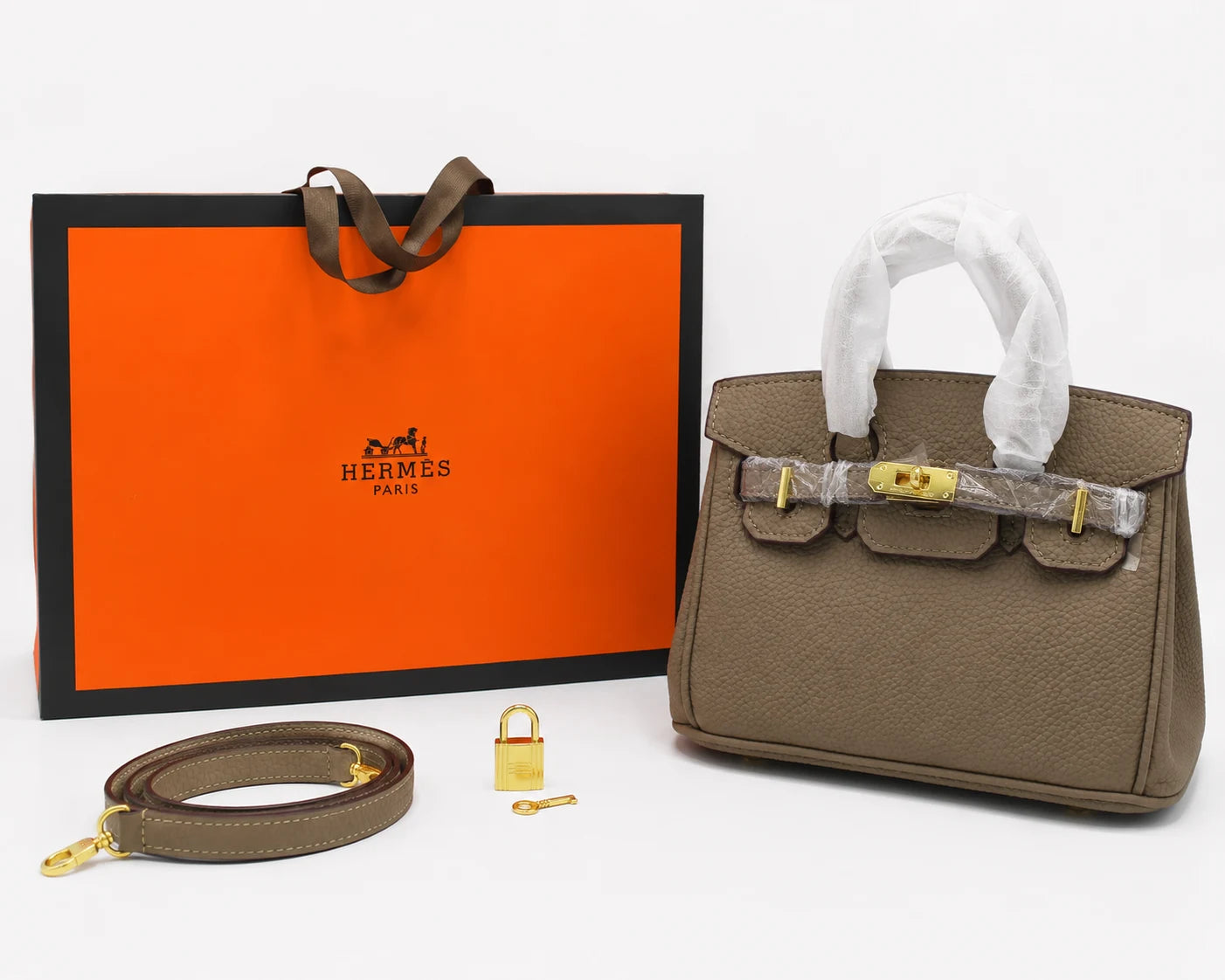 Hermes Birkin 20 Mini Bag - Khaki