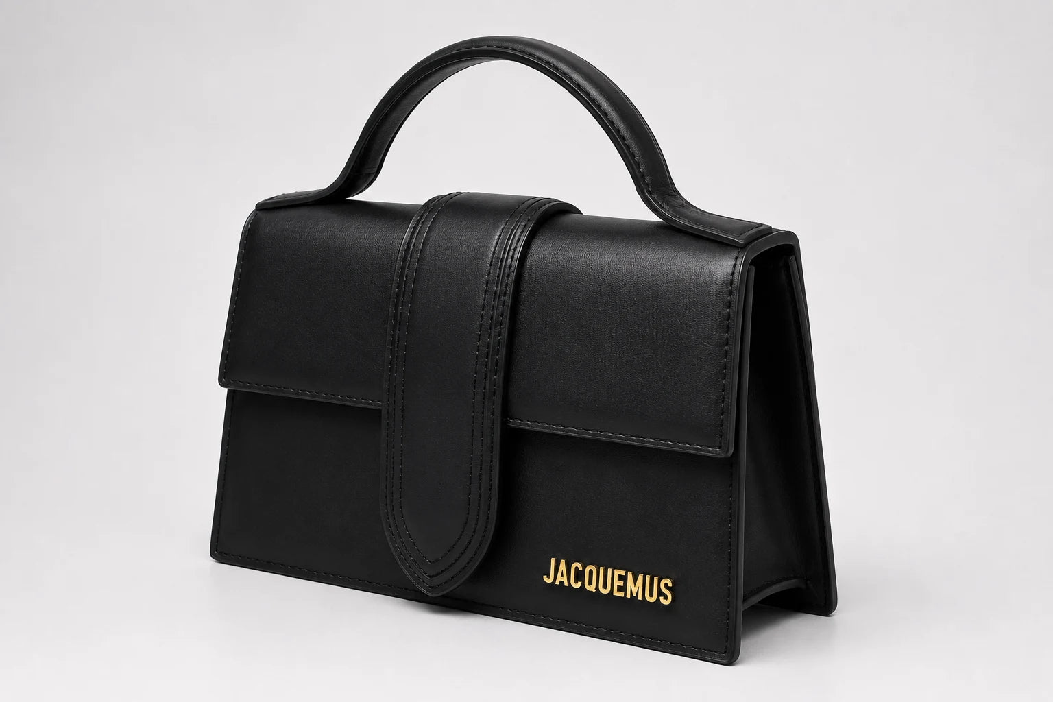 Jacquemus Bambino Top Handle Bag - Black Leather
