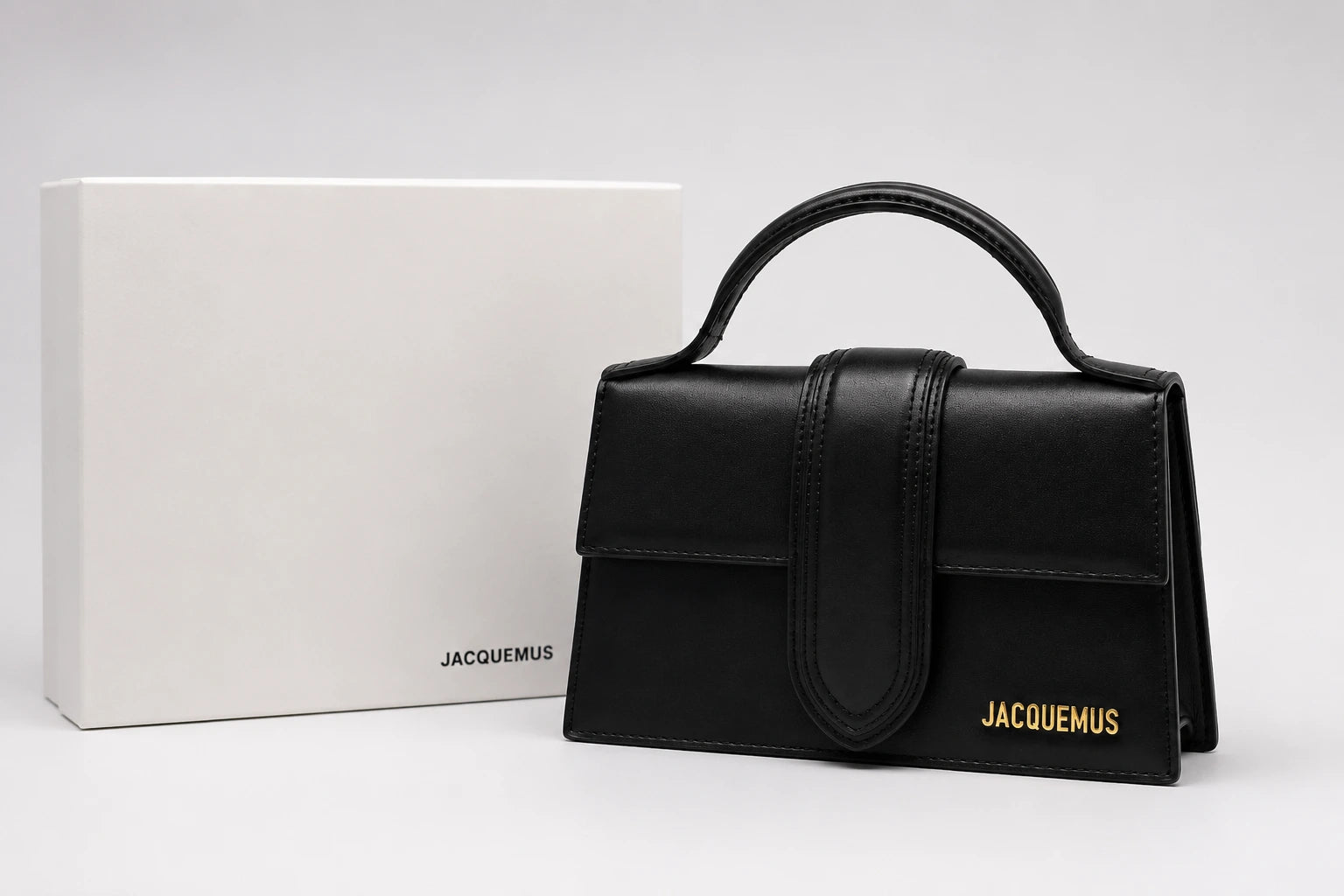 Jacquemus Bambino Top Handle Bag - Black Leather