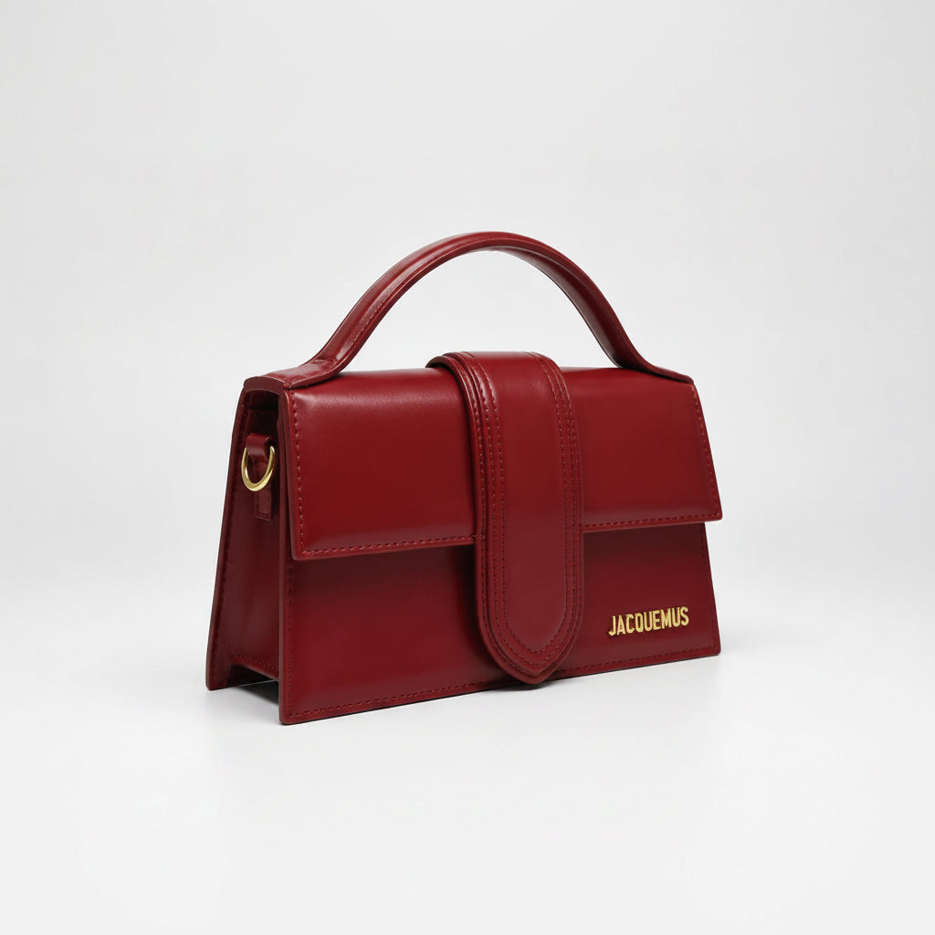Jacquemus Bambino Top Handle Bag - Wine Leather