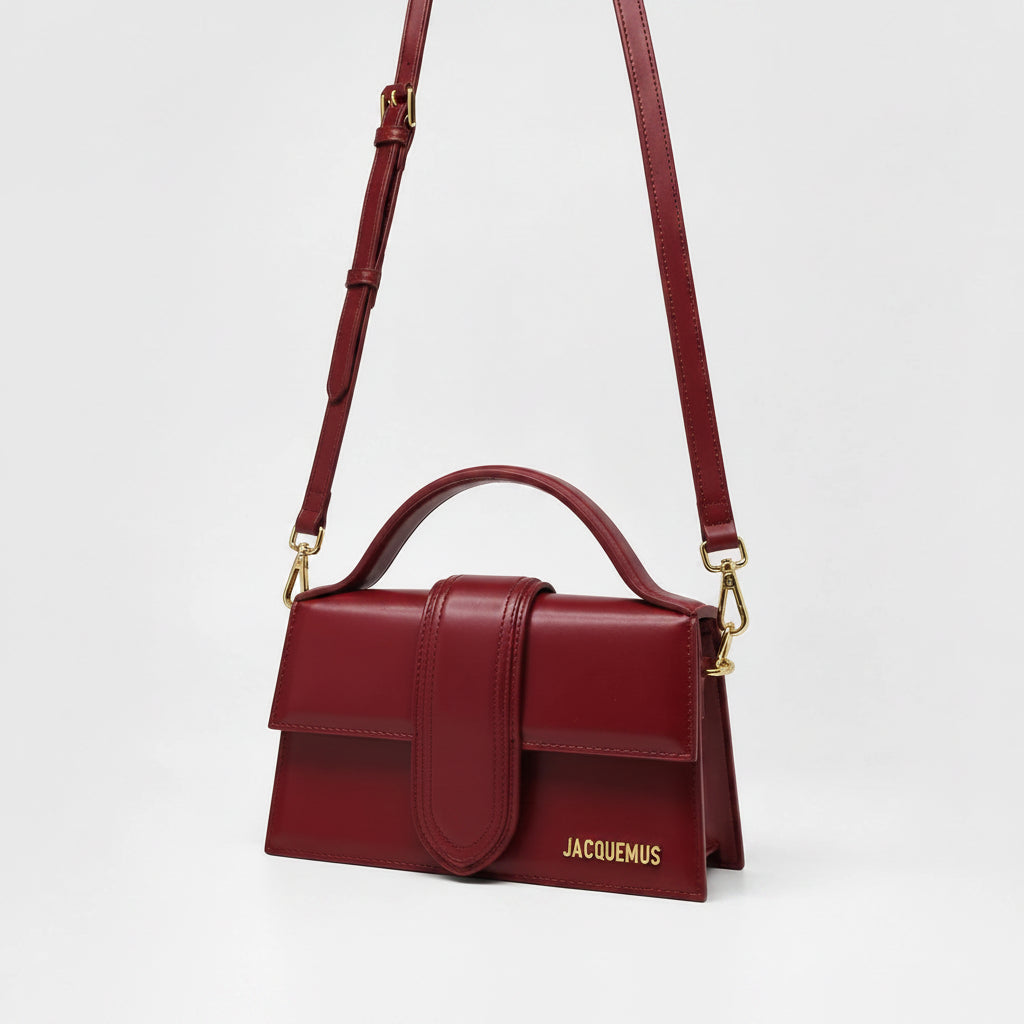 Jacquemus Bambino Top Handle Bag - Wine Leather