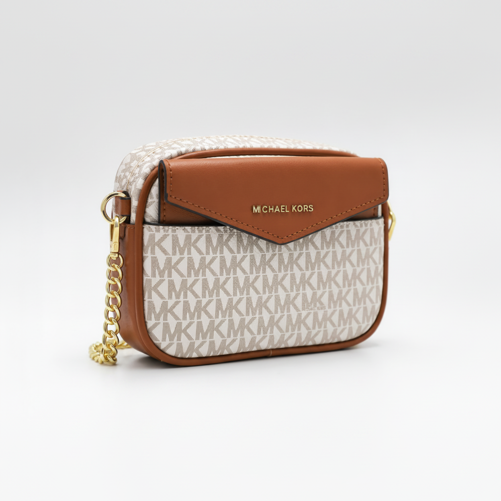 Michael Kors Jet Set Signature Bag - Beige Brown