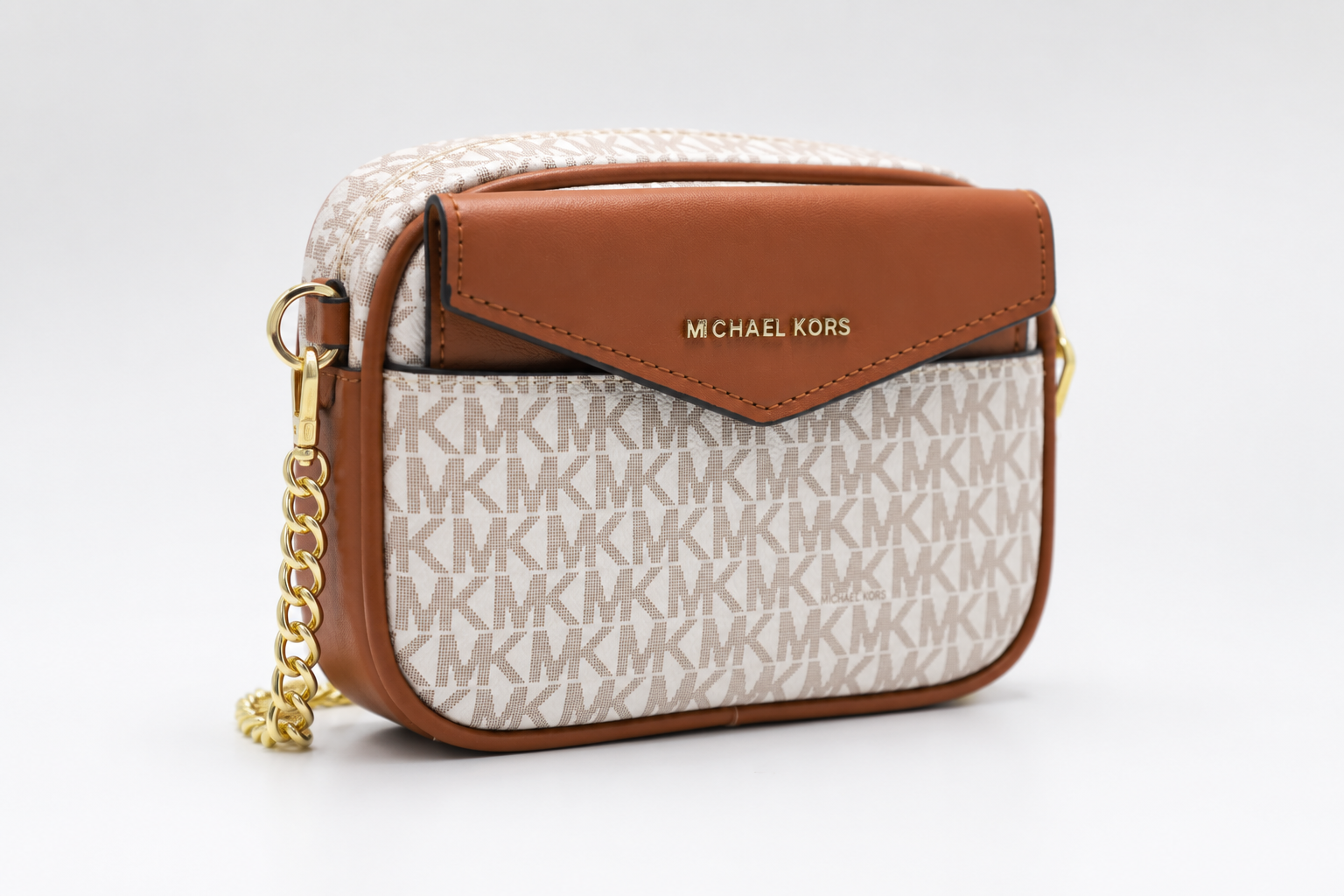 Michael Kors Jet Set Signature Bag - Beige Brown