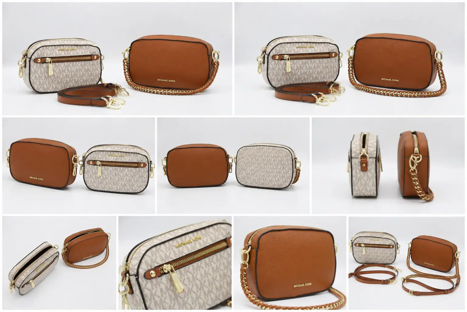 Michael Kors Jet Set Signature Bag - Brown Beige