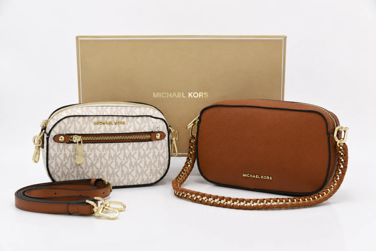Michael Kors Jet Set Signature Bag - Brown Beige