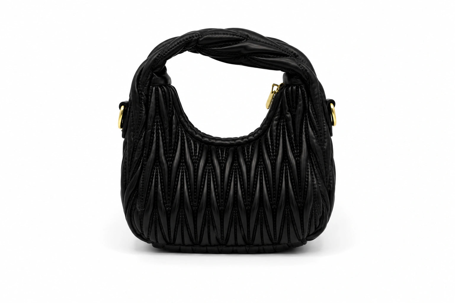Miu Miu Wander Matelasse Hobo Mini Bag - Black Tone