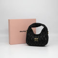 Miu Miu Wander Matelasse Hobo Mini Bag - Black Tone