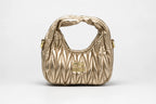 Miu Miu Wander Matelasse Hobo Mini Bag - Gold Tone