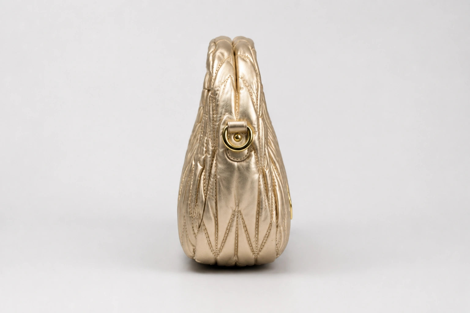 Miu Miu Wander Matelasse Hobo Mini Bag - Gold Tone