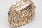 Miu Miu Wander Matelasse Hobo Mini Bag - Gold Tone