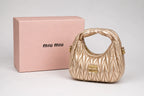 Miu Miu Wander Matelasse Hobo Mini Bag - Gold Tone
