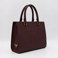 Prada Saffino Leather Bag - Maroon