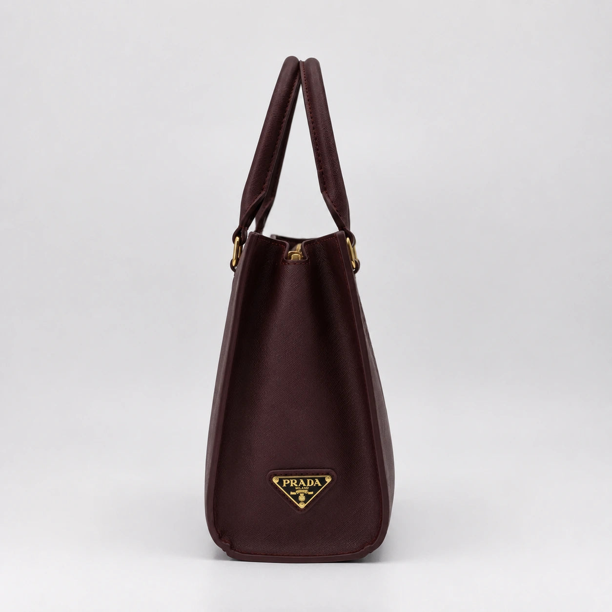 Prada Saffino Leather Bag - Maroon