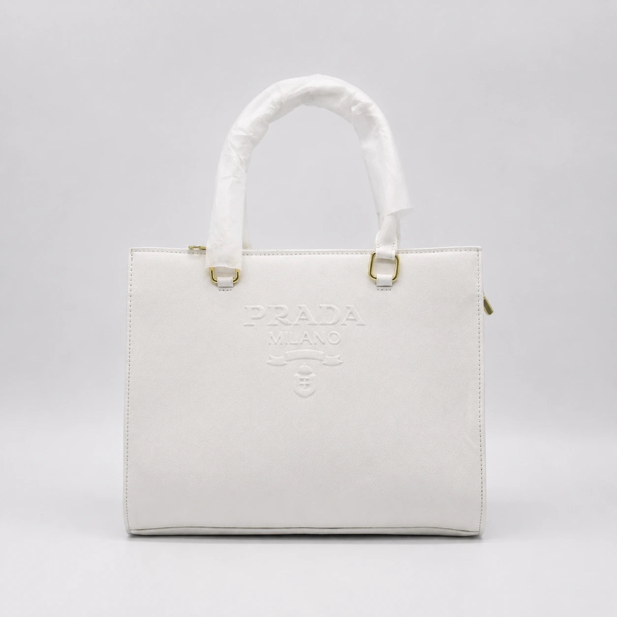Prada Saffino Leather Bag - White
