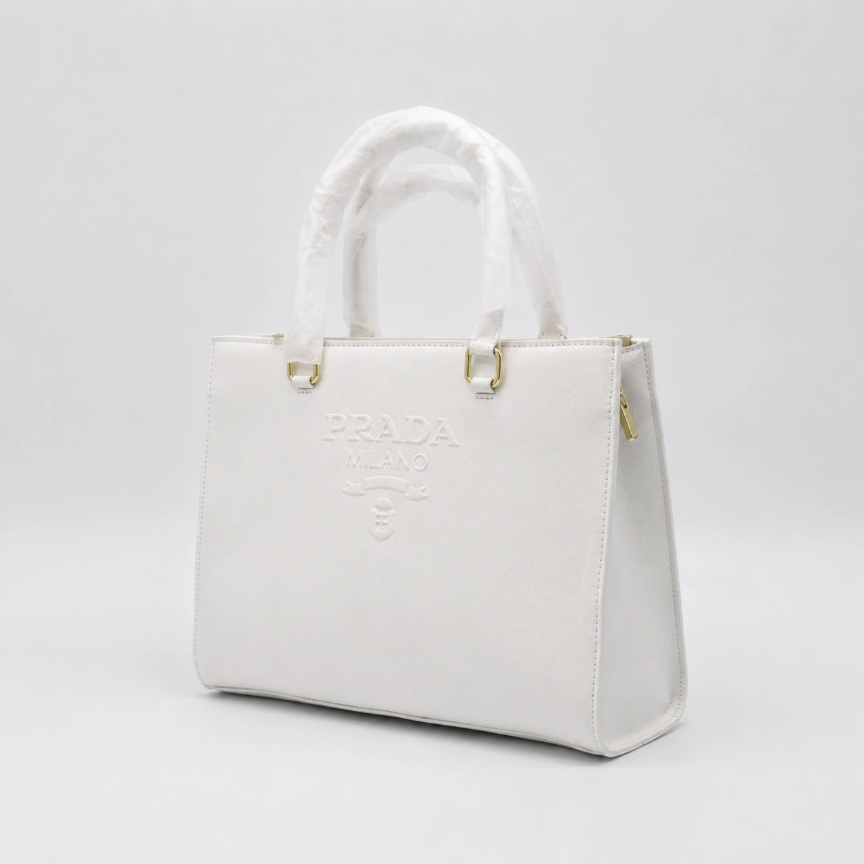 Prada Saffino Leather Bag - White
