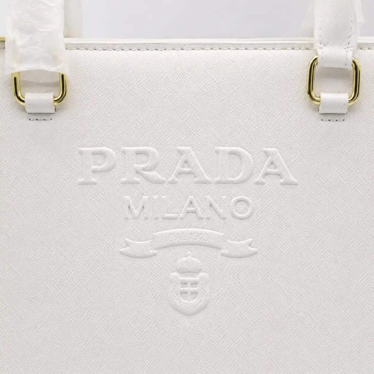 Prada Saffino Leather Bag - White