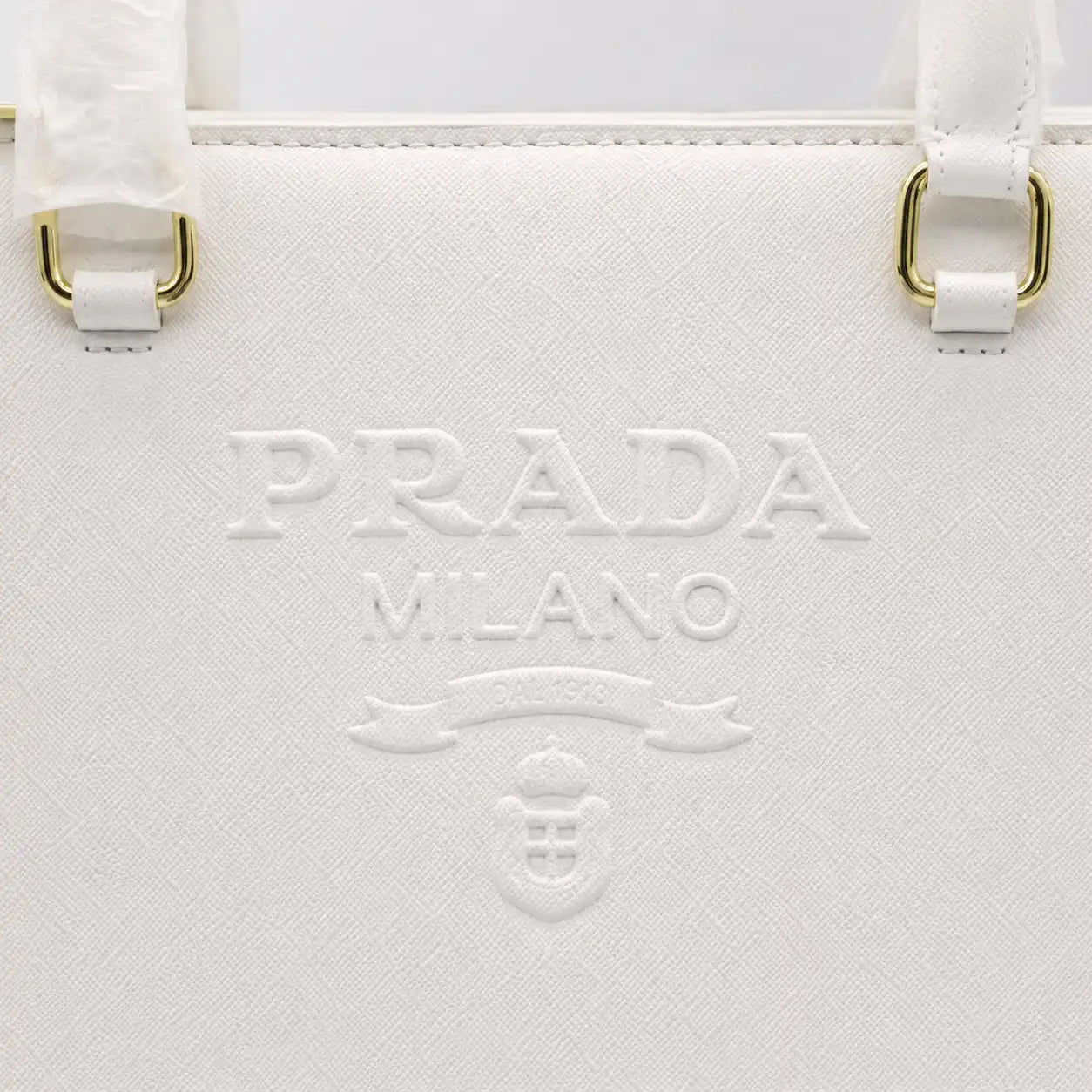 Prada Saffino Leather Bag - White