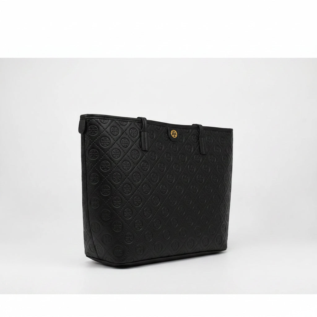 Tory Burch Black T Monogram With Matching Pouch - Black