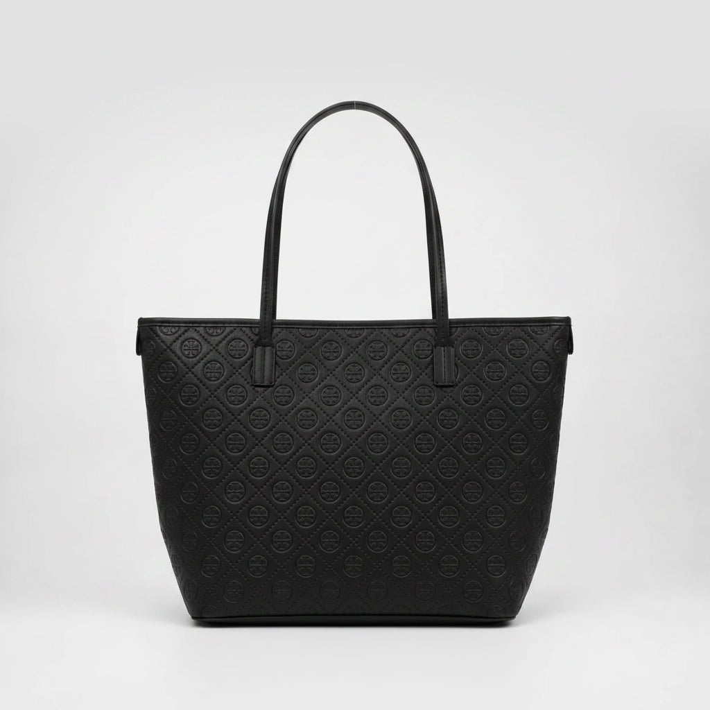 Tory Burch Black T Monogram With Matching Pouch - Black